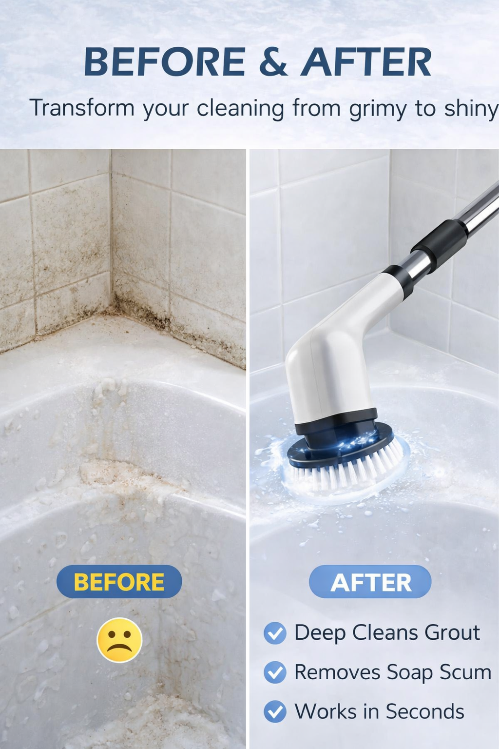 Spinora Electric Spin Scrubber - Clean Faster Without Bending