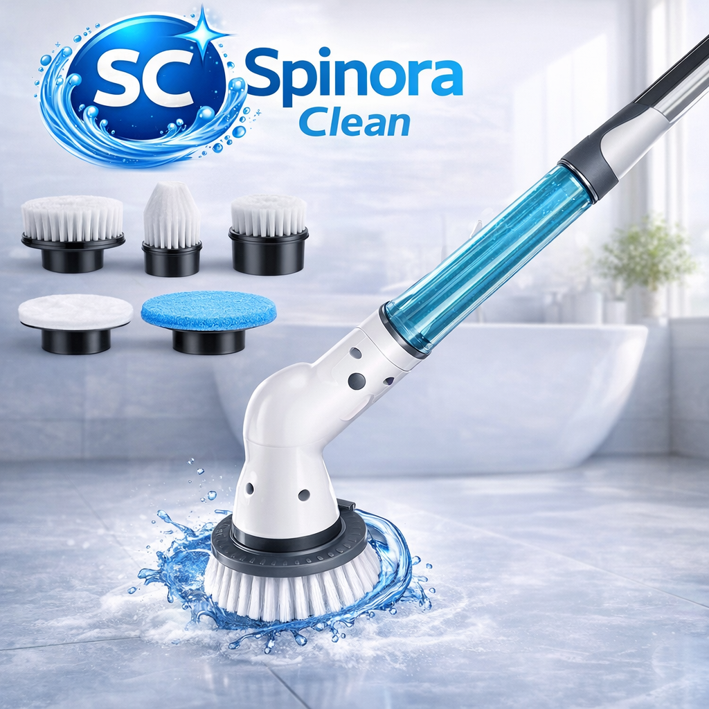 Spinora Electric Spin Scrubber - Clean Faster Without Bending